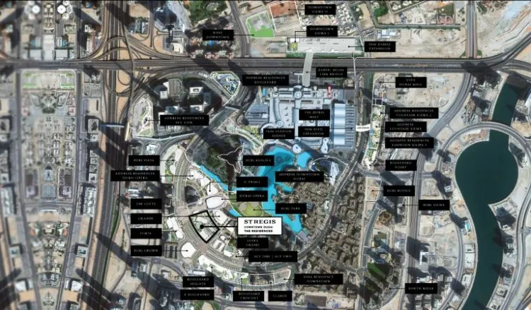 The Map of St.Regis Penthouse Downtown Dubai